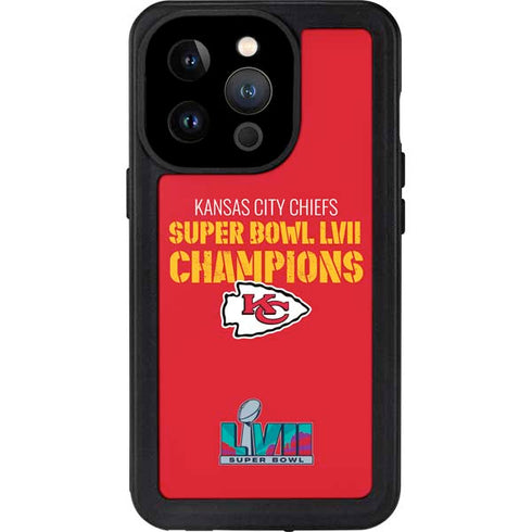 NFL Kansas City Chiefs Super Bowl LVII Champions iPhone 15 Pro Waterproof Case